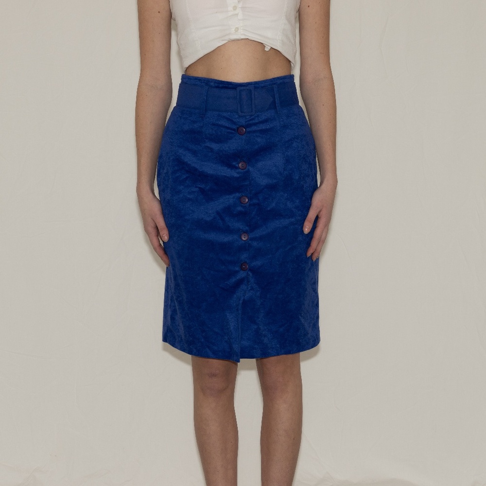 Vintage 80s high waist pencil skirt with belt size 7 kayo button up